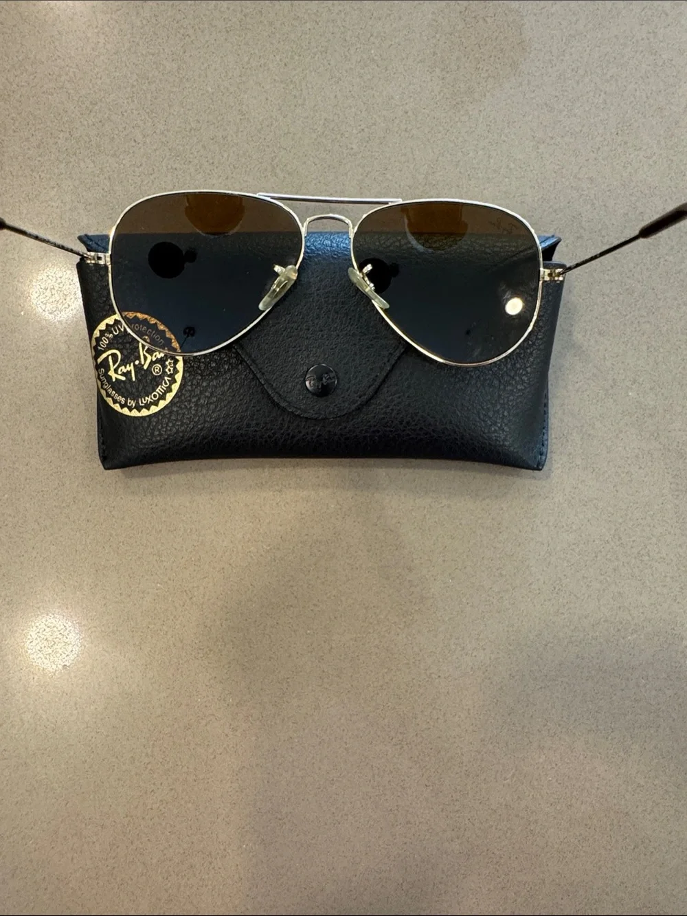 Ray-Ban Aviator Sunglasses in Gold with Brown Lenses